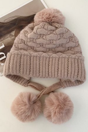 Women's Big Head Circle Knitted Wool Hat - Warm Autumn Winter Style, Face-Shaping, Versatile Pull-On, Korean Style, Trendy Ear Protection