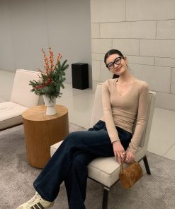 Women's Black Fleece-Lined Wide-Leg Jeans - Versatile Loose Straight Pants for Autumn and Winter Style