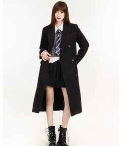 Women's Black Woolen Coat - Hepburn Style, 2025 Spring High-End Shoulder-Length Outerwear, Classic & Chic Fashion