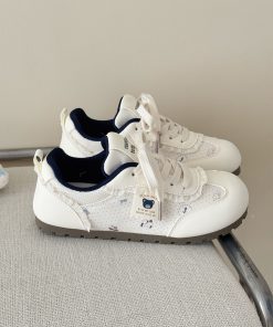 Women's Breathable White Thick-Soled Sneakers - Versatile Summer 2025 Soft Bottom Shoes