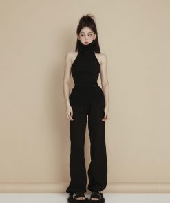 Women's Casual Low Waist Loose Sweatpants - Autumn Winter Versatile Straight Leg Cuffed Sports Pants for Comfort and Style