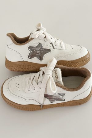 Women's Casual Soft-Bottom Star Sneakers - Versatile White Sports Shoes for 2025, Perfect for Everyday Wear and Active Lifestyle