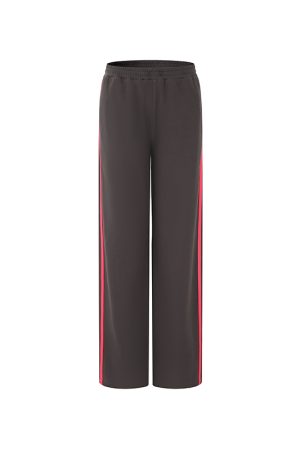 Women's Casual Sports Suit - Spring Side Stripe Hoodie Jacket & Low Waist Straight Leg Pants Two-Piece Set for Active Lifestyle