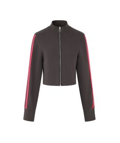 Women's Casual Sports Suit - Spring Side Stripe Hoodie Jacket & Low Waist Straight Leg Pants Two-Piece Set for Active Lifestyle