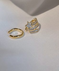 Women's Clip-On Ear Bone Earrings, High-End Korean Style, 2025 New Trend, Niche Design for Effortless Elegance