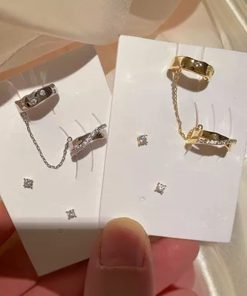 Women's Clip-On Ear Bone Earrings, High-End Korean Style, 2025 New Trend, Niche Design for Effortless Elegance