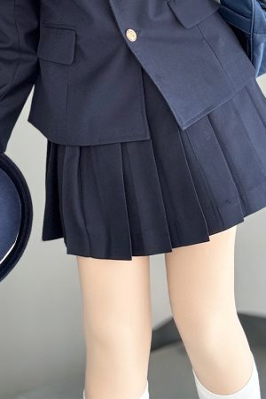Women's College Style Collarless Suit Jacket - Pudding Bear Inspired JK Uniform Set for Spring 2025