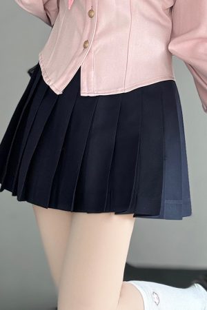 Women's College Style Navy Collar Bow Short Jacket - Sweet Japanese JK Uniform Inspired Design for 2025
