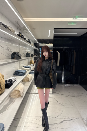 Women's Dark Knight Motorcycle Style Leather Jacket - Spring Waist-Fitting Design, Cool & Edgy Fashion Statement
