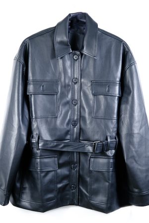 Women's Dark Knight Motorcycle Style Leather Jacket - Spring Waist-Fitting Design, Cool & Edgy Fashion Statement