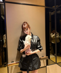 Women's Dark Knight Motorcycle Style Leather Jacket - Spring Waist-Fitting Design, Cool & Edgy Fashion Statement