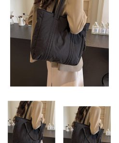 Women's Diamond Quilted Commuter Tote Bag - Spring/Summer Down Cotton Crossbody Shoulder Bag, 2025 Fashion Must-Have