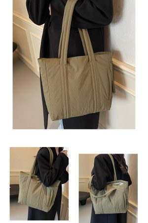 Women's Diamond Quilted Commuter Tote Bag - Spring/Summer Down Cotton Crossbody Shoulder Bag, 2025 Fashion Must-Have
