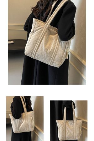 Women's Diamond Quilted Commuter Tote Bag - Spring/Summer Down Cotton Crossbody Shoulder Bag, 2025 Fashion Must-Have