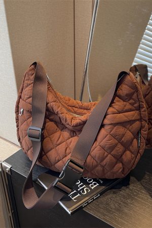 Women's Diamond Quilted Commuter Tote Bag - Spring/Summer Down Cotton Crossbody Shoulder Bag, 2025 Fashion Must-Have