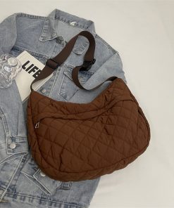 Women's Diamond Quilted Commuter Tote Bag - Spring/Summer Down Cotton Crossbody Shoulder Bag, 2025 Fashion Must-Have