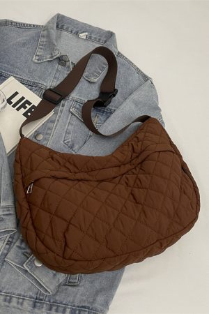 Women's Diamond Quilted Commuter Tote Bag - Spring/Summer Down Cotton Crossbody Shoulder Bag, 2025 Fashion Must-Have