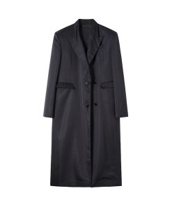 Women's Double-Breasted Casual Blazer - Mid-Length Loose Fit Trench Coat for Spring Street Fashion