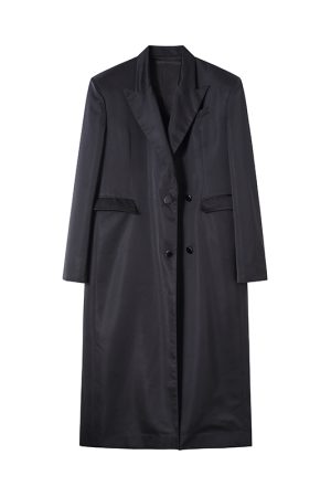 Women's Double-Breasted Casual Blazer - Mid-Length Loose Fit Trench Coat for Spring Street Fashion