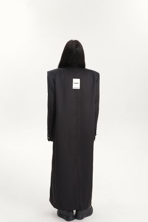 Women's Double-Breasted Casual Blazer - Mid-Length Loose Fit Trench Coat for Spring Street Fashion