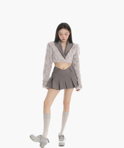 Women's Elegant Spliced Suit Collar Fluffy Long Sleeve Top - Solid Color Versatile Autumn Winter Fashion