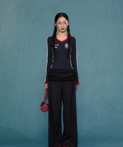 Women's Elegant V-Neck Slim Long Sleeve Top - 2025 Spring Autumn Shoulder T-Shirt, Perfect Base Layer for Casual and Chic Looks