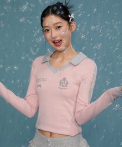 Women's Elegant V-Neck Slim Long Sleeve Top - 2025 Spring Autumn Shoulder T-Shirt, Perfect Base Layer for Casual and Chic Looks