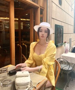 Women's Fitted Fishbone Top and Shorts Set - Pure Cotton Casual Outfit for a High-End Feel - Chic Summer Style