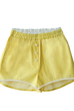 Women's Fitted Fishbone Top and Shorts Set - Pure Cotton Casual Outfit for a High-End Feel - Chic Summer Style