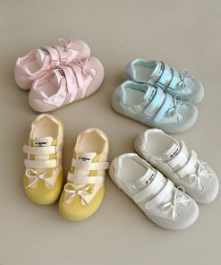 Women's Flat White Velcro Ballet Sneakers - Soft Bottom Summer Shoes for 2025, Stylish and Comfortable Footwear