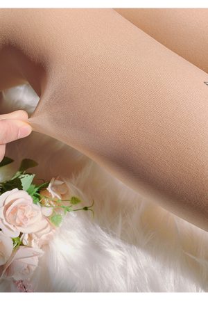 Women's Fleece-Lined Layered Tights with JK Socks - Pudding Bear Bare Leg Artifact for Autumn Winter Style