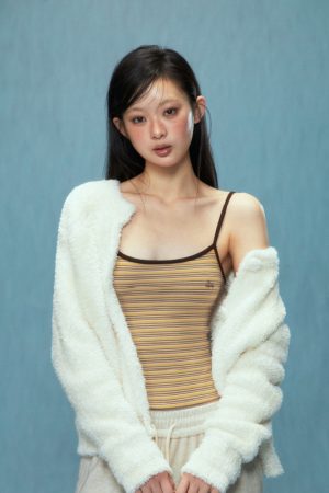 Women's Fluffy Lamb Wool Coat - Cute Korean Style Shearling Winter Outerwear 2025