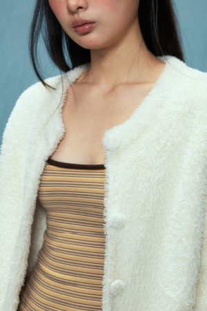 Women's Fluffy Lamb Wool Coat - Cute Korean Style Shearling Winter Outerwear 2025