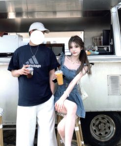 Women's French-Style Blue Denim Dress, Waist-Cinching, Spaghetti Strap, Pleated Short Skirt, Summer Fashion, Chic & Sexy Look