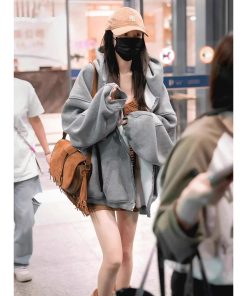 Women's Glitter Hoodie - Loose Thick Versatile Sweatshirt Jacket, 2025 Trendy Yang Mi Style, Stylish and Comfortable Fashion