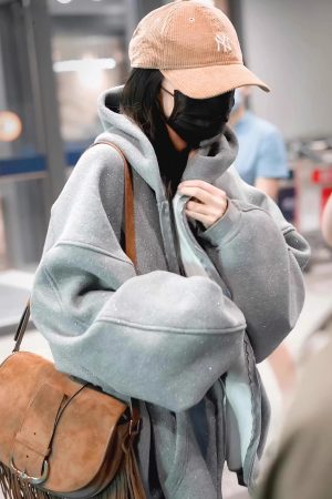 Women's Glitter Hoodie - Loose Thick Versatile Sweatshirt Jacket, 2025 Trendy Yang Mi Style, Stylish and Comfortable Fashion