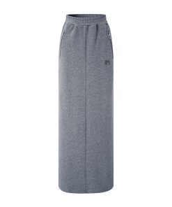 Women's Gray High Waist Midi Sweatshirt Dress - Minimalist Spring Style, Slim Fit, Sporty Look, Perfect for Casual Outfits