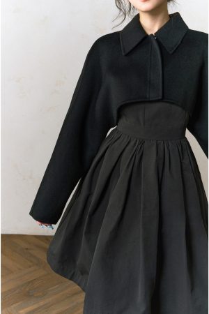 Women's Heavy-Duty 100% Wool Double-Sided Short Coat - Versatile High-End Fashion Outerwear for Effortless Style