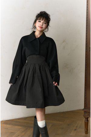 Women's Heavy-Duty 100% Wool Double-Sided Short Coat - Versatile High-End Fashion Outerwear for Effortless Style