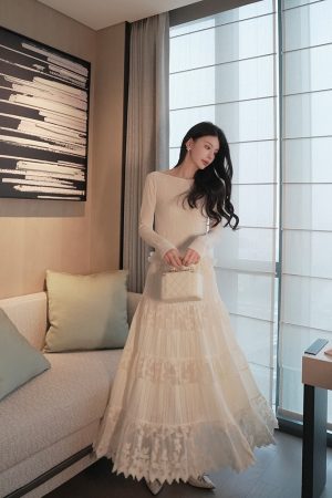 Women's Heavy Wool Knitted Shirt - Slim Fit Elegant Base Top in Feather Yarn Satin - Spring 2025 Fashion