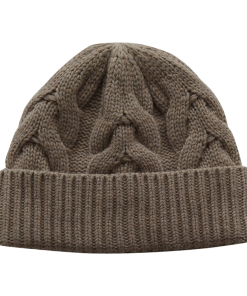 Women's Heavyweight Wool Cashmere Cable Knit Hat - Warm Winter Knitted Beanie for Cozy Style