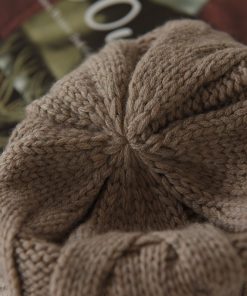 Women's Heavyweight Wool Cashmere Cable Knit Hat - Warm Winter Knitted Beanie for Cozy Style