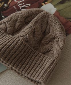 Women's Heavyweight Wool Cashmere Cable Knit Hat - Warm Winter Knitted Beanie for Cozy Style