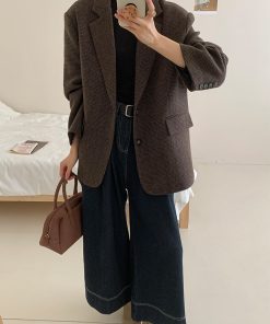 Women's High-End Loose Woolen Suit Jacket - Niche Design, Autumn Winter Fashion, Elegant Silhouette
