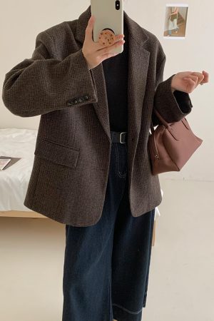 Women's High-End Loose Woolen Suit Jacket - Niche Design, Autumn Winter Fashion, Elegant Silhouette