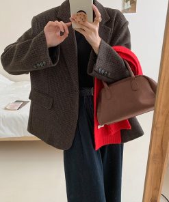 Women's High-End Loose Woolen Suit Jacket - Niche Design, Autumn Winter Fashion, Elegant Silhouette