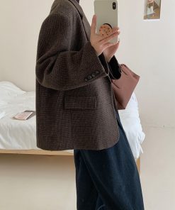 Women's High-End Loose Woolen Suit Jacket - Niche Design, Autumn Winter Fashion, Elegant Silhouette