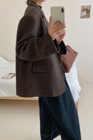 Women's High-End Loose Woolen Suit Jacket - Niche Design, Autumn Winter Fashion, Elegant Silhouette