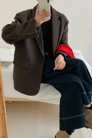 Women's High-End Loose Woolen Suit Jacket - Niche Design, Autumn Winter Fashion, Elegant Silhouette