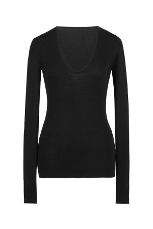 Women's High-Quality Wool Blend Long Sleeve T-Shirt - Spring/Summer Base Layer, Versatile Outerwear, Essential Fashion Top